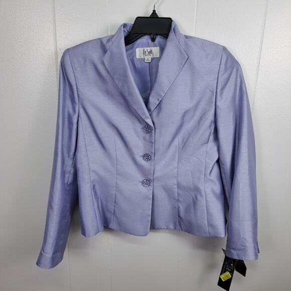 Le Suit Petite Women’s Skirt Suit Set 8P Lavender Blazer & Skirt NWT - Picture 1 of 16